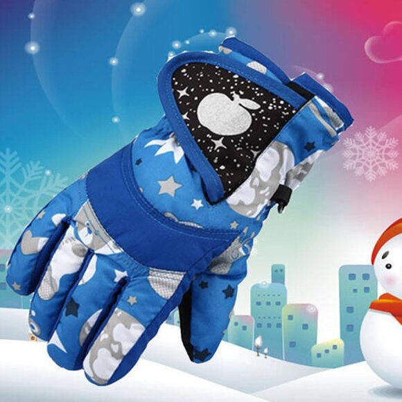 Kids Winter Water-Repellent Snow Ski Outdoor Sports Gloves - Age: 3-6 Years - Picture 2 of 9